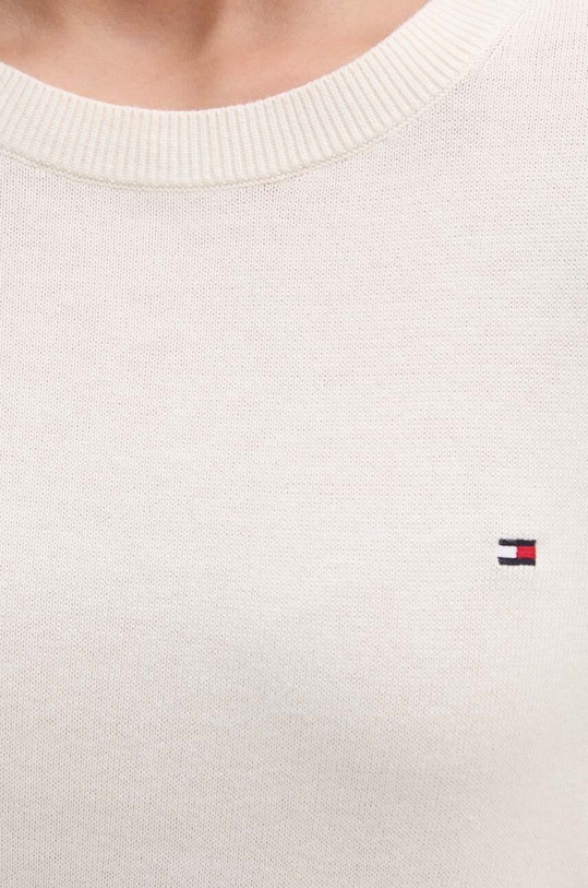 Βαμβακερό πουλόβερ Tommy Hilfiger WW0WW38724 μπεζ