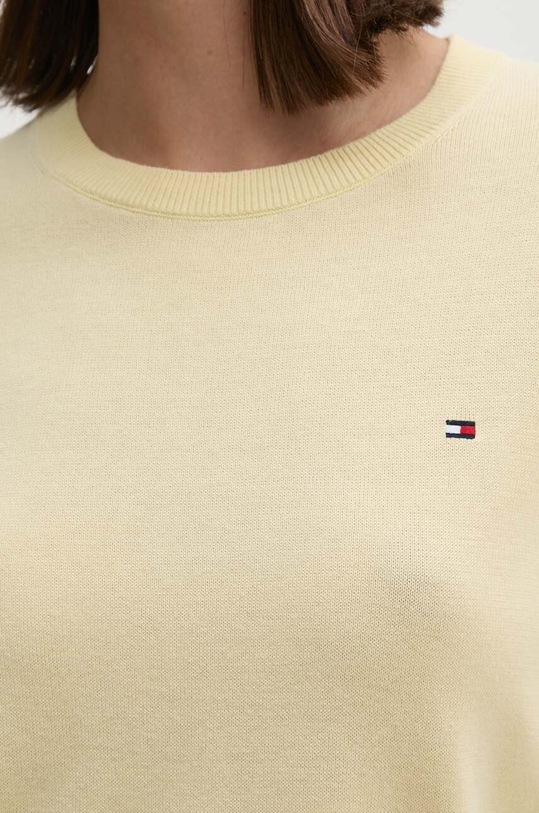 Βαμβακερό πουλόβερ Tommy Hilfiger WW0WW38724 κίτρινο