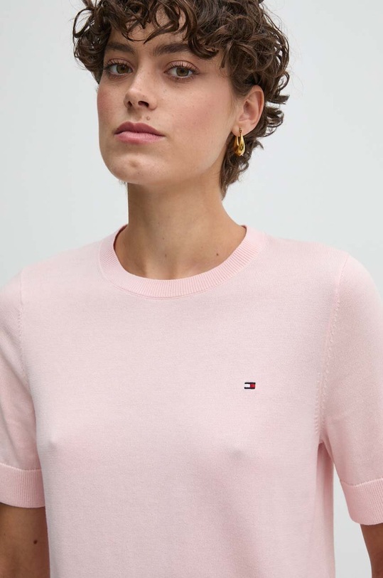 Tommy Hilfiger sweter bawełniany różowy WW0WW38724