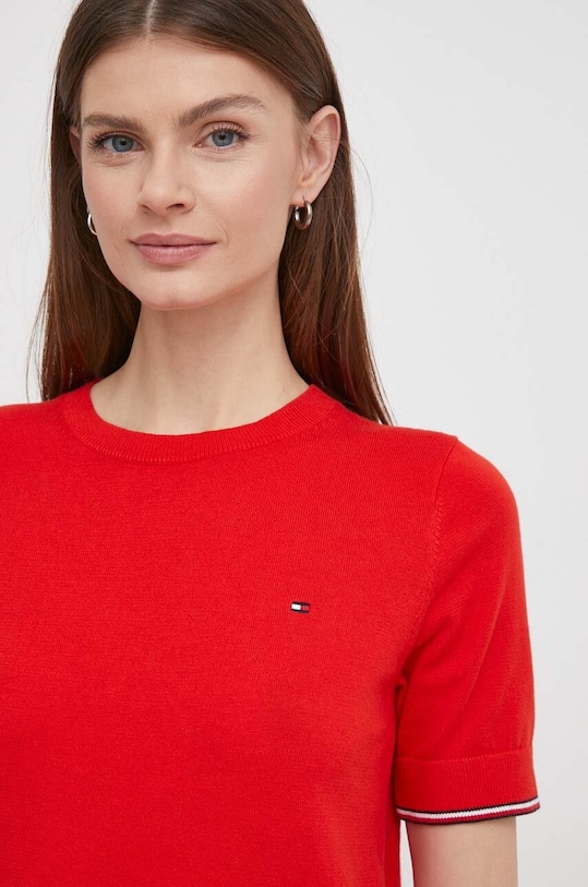 Tommy Hilfiger sweter bawełniany czerwony WW0WW38724