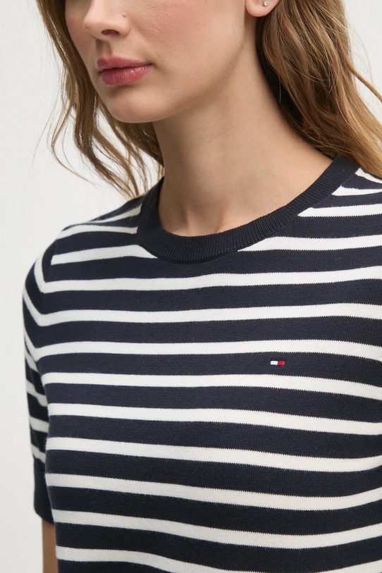 Βαμβακερό πουλόβερ Tommy Hilfiger WW0WW38724 σκούρο μπλε