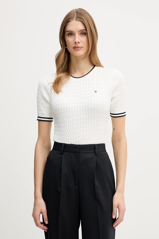 Tommy Hilfiger sweter bawełniany bawełna beżowy WW0WW41787