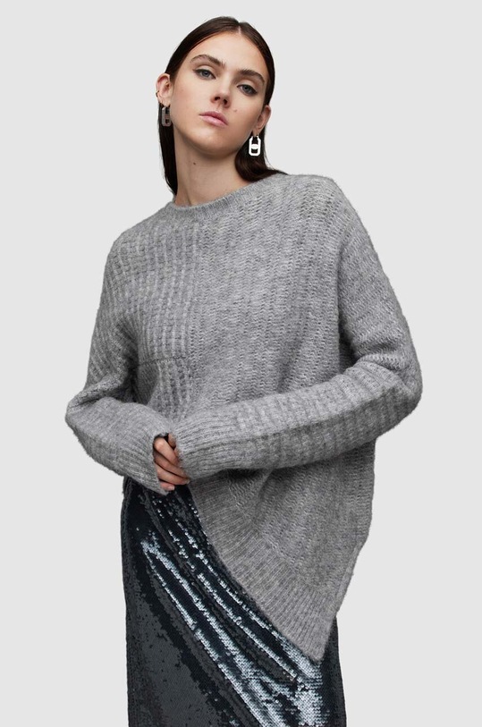 AllSaints sweter wełniany Selena wełna szary WK202V