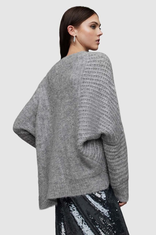 AllSaints sweter wełniany Selena WK202V szary SS24