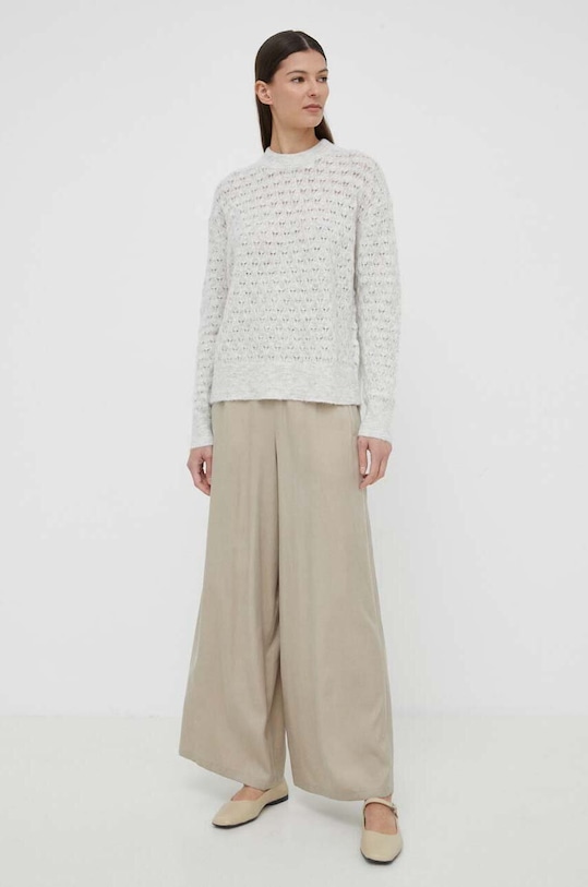 Vlněný svetr Samsoe Samsoe SAANOUR F24100071 šedá SS24