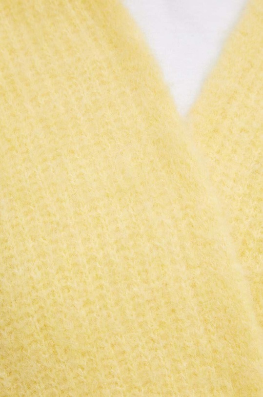 Kardigán s prímesou vlny American Vintage GILET ML COL CHALE EAST19AH23 žltá