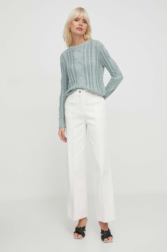 Lauren Ralph Lauren sweter bawełniany 200933121 zielony SS24