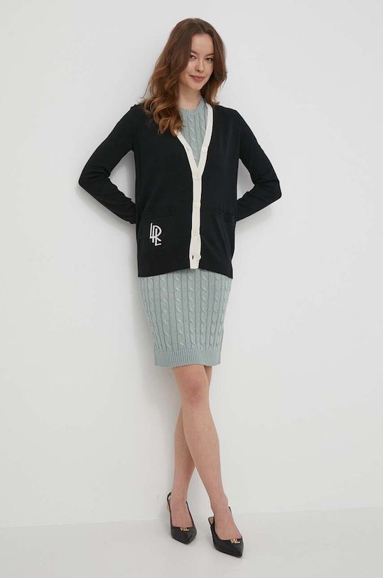 Lauren Ralph Lauren kardigán 200933169 fekete SS24