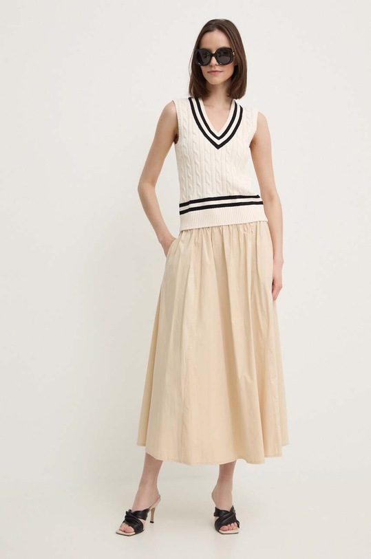 Bombažni brezrokavnik Lauren Ralph Lauren 200933250 bež SS24