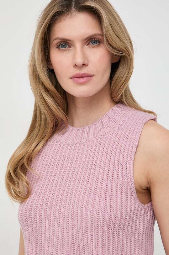 Weekend Max Mara kamizelka wełniana różowy 2415351011600