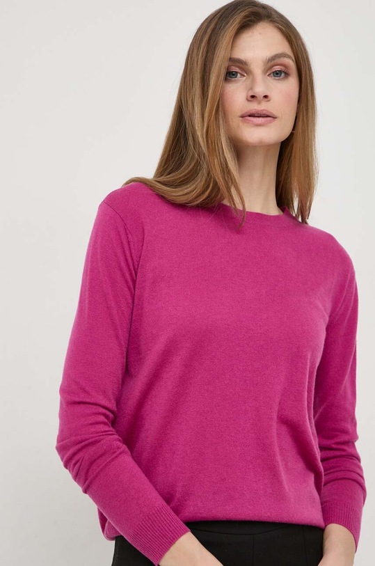 Weekend Max Mara sweter wełniany różowy 2415361041600