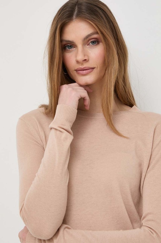 Weekend Max Mara sweter wełniany beżowy 2415361041600
