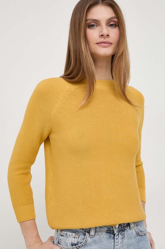 Weekend Max Mara pulover de bumbac subtiri galben 2415361071600