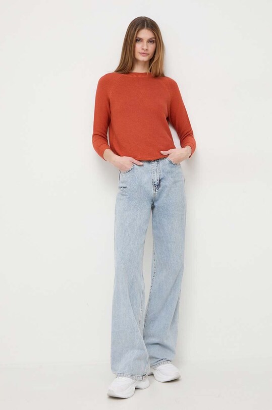 Weekend Max Mara maglione in cotone a maglia fine arancione 2415361071600