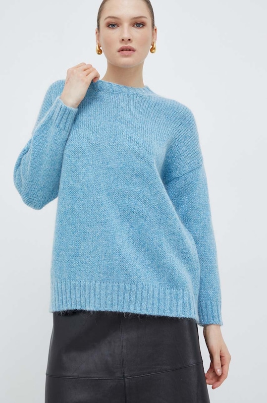 Weekend Max Mara pulover din amestec de lână grosime medie albastru 2415361091600