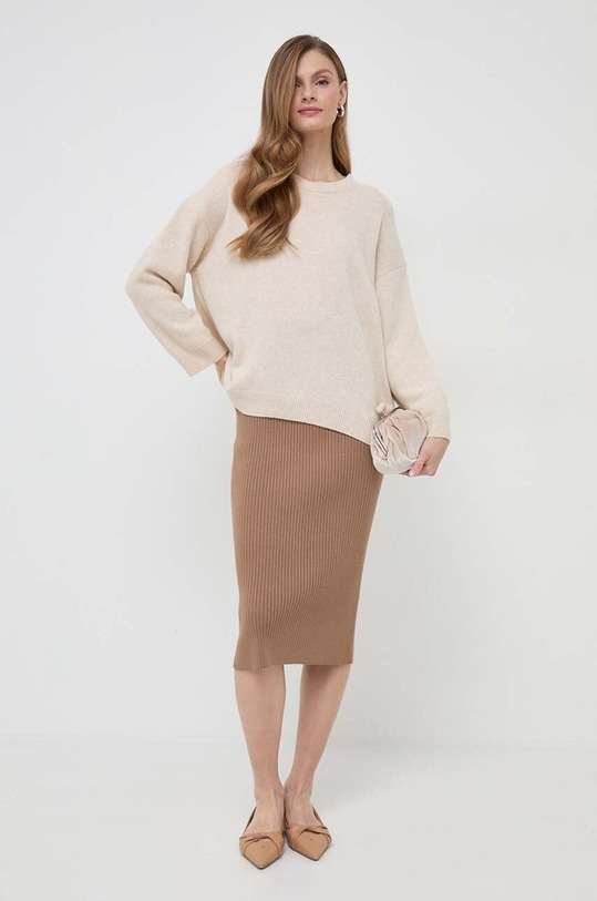 Weekend Max Mara sweter wełniany 2415361161600 beżowy SS24