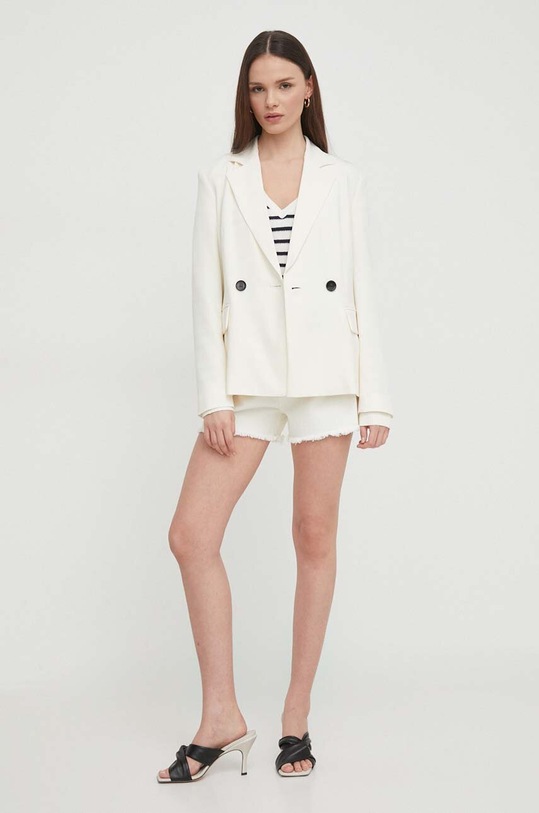 Svetr s příměsí lnu Pepe Jeans FRANCES PL702132 béžová SS24
