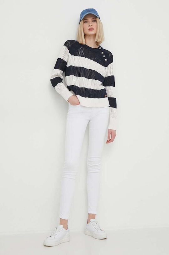 Pepe Jeans sweter bawełniany GIA PL702136 granatowy SS24