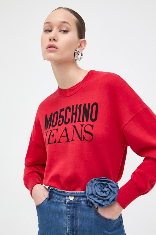 Bavlněný svetr Moschino Jeans červená 0919.3208