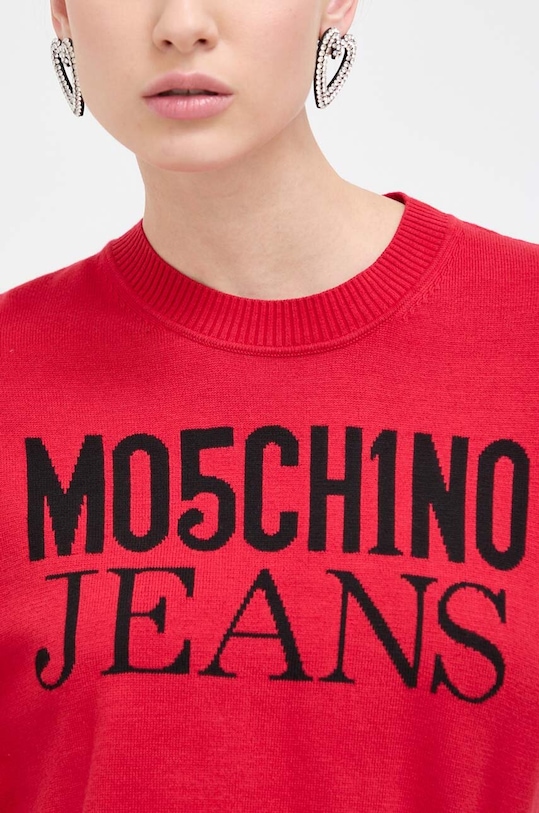 Bavlněný svetr Moschino Jeans 0919.3208 červená