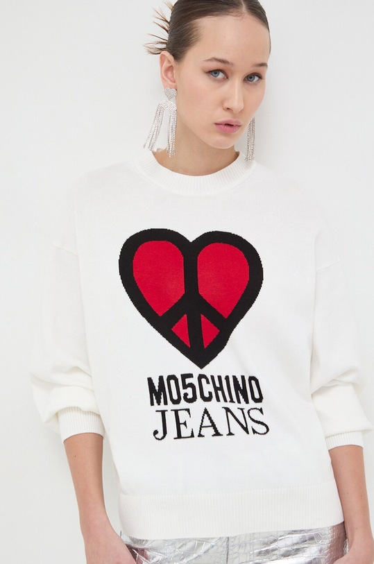 Bavlnený sveter Moschino Jeans béžová 0920.3208