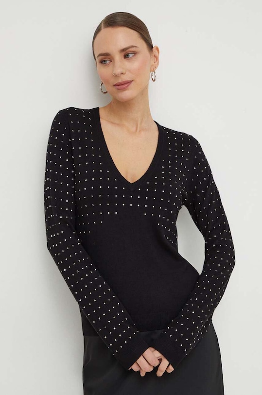 Liu Jo sweter szpic czarny WA4080.MS49I