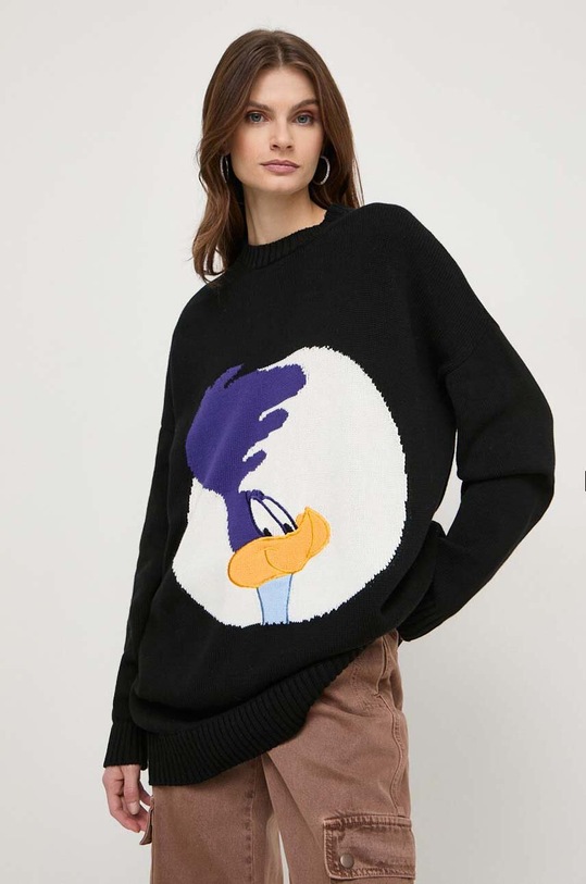 MAX&Co. sweter bawełniany x CHUFY aplikacja czarny 2418361021200