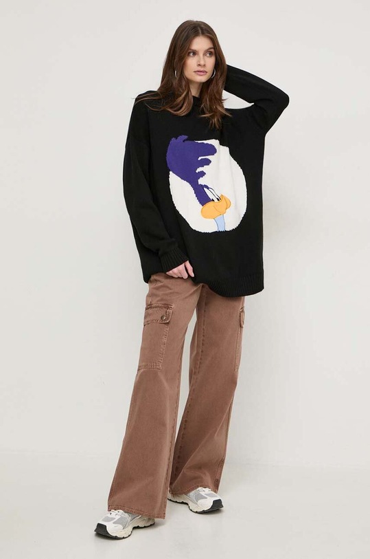 MAX&Co. sweter bawełniany x CHUFY 2418361021200 czarny SS24