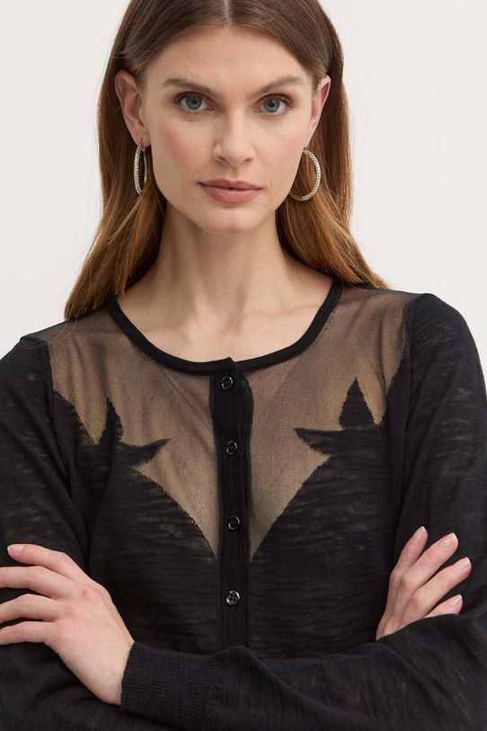 Πλεκτή ζακέτα Pinko μαύρο 103551.A1WR