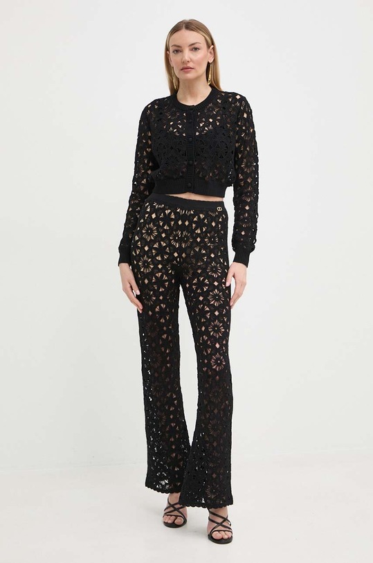 Twinset pulover de bumbac 241TT3234 negru SS24