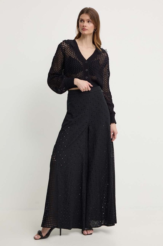 Twinset cardigan con aggiunta di lino 241TT3122 nero SS24