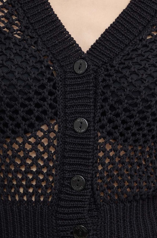 Twinset cardigan con aggiunta di lino 241TT3122 nero