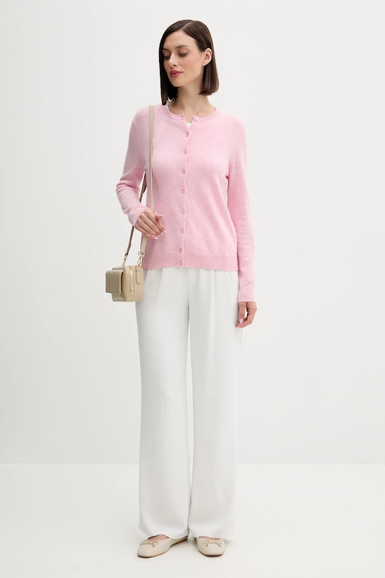 United Colors of Benetton cardigan din lana 1002D5485 roz AW25