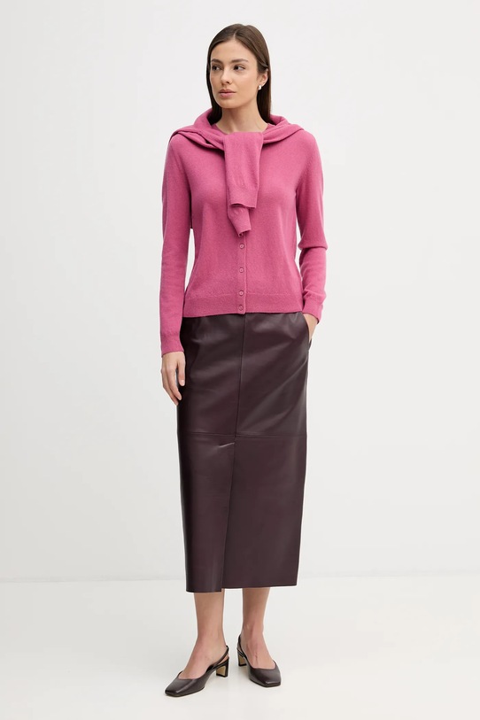 United Colors of Benetton kardigan wełniany 1002D5485 różowy AW25