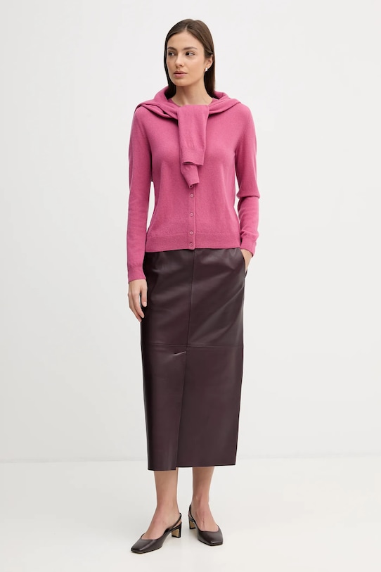 United Colors of Benetton kardigan wełniany 1002D5485 różowy AW25