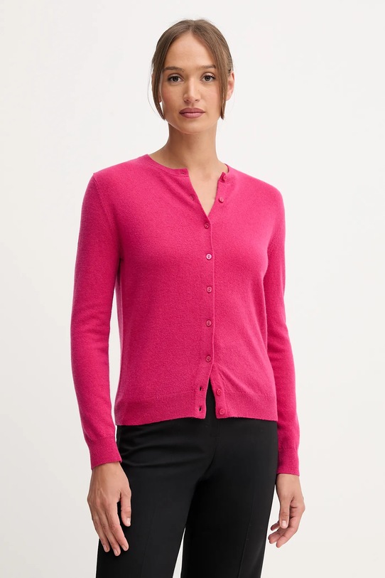 Вовняний кардиган United Colors of Benetton рожевий 1002D5485
