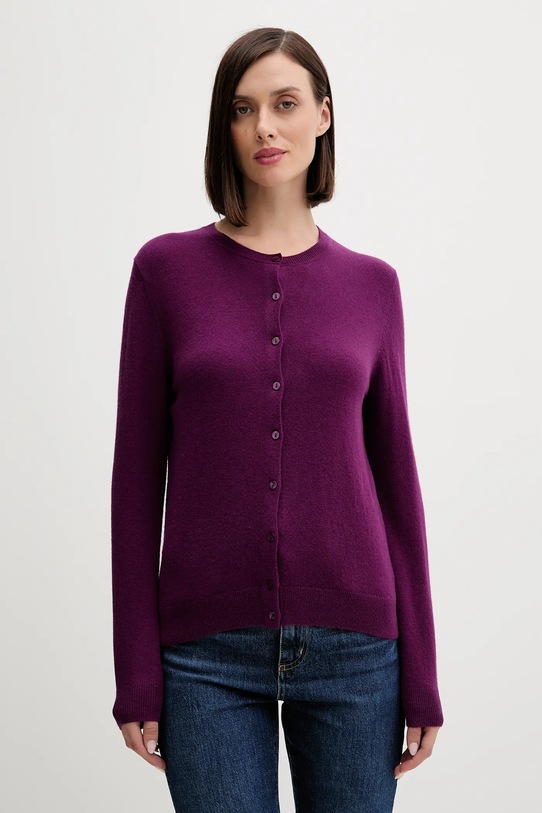 Vlněný kardigan United Colors of Benetton fialová 1002D5485