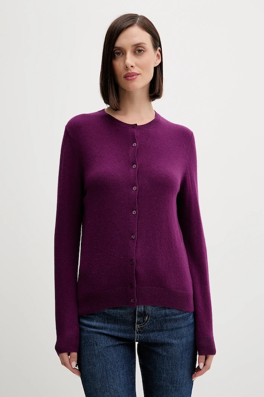 United Colors of Benetton cardigan din lana violet 1002D5485