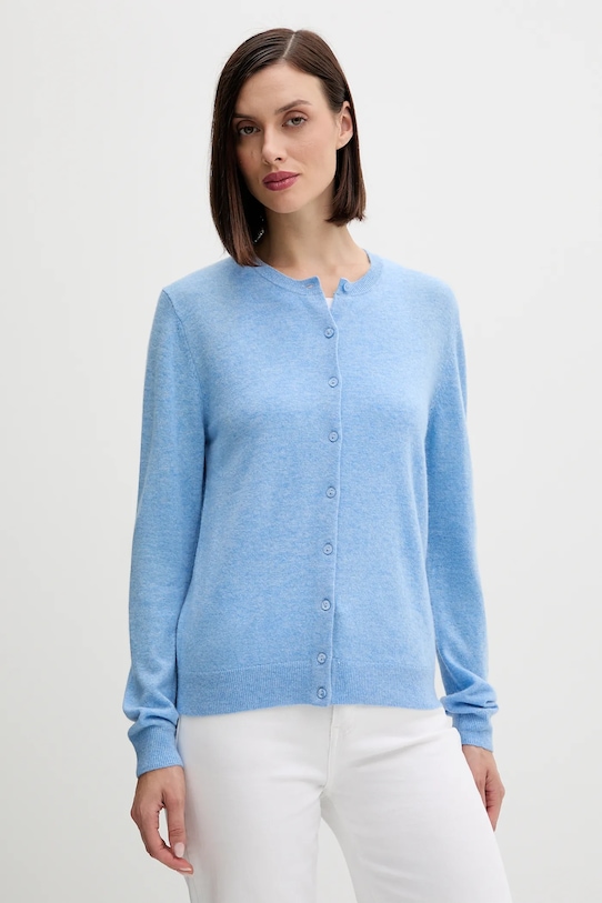 Vlněný kardigan United Colors of Benetton modrá 1002D5485