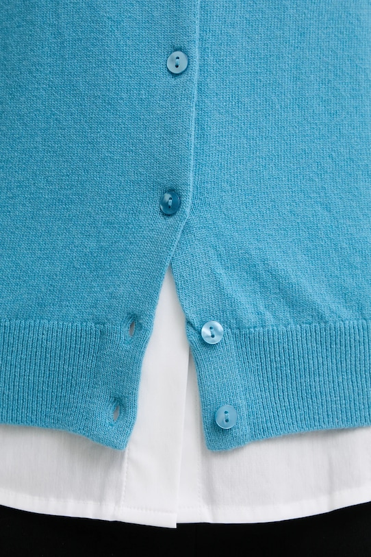 Vlněný kardigan United Colors of Benetton 1002D5485 modrá