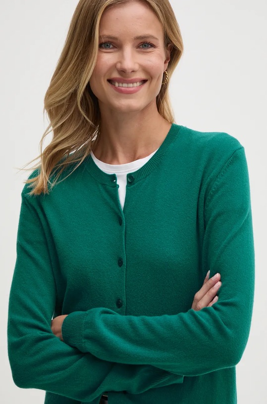 Шерстяной кардиган United Colors of Benetton зелёный 1002D5485
