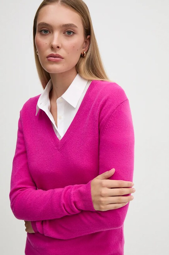 United Colors of Benetton pulover de lana roz 1002D4488