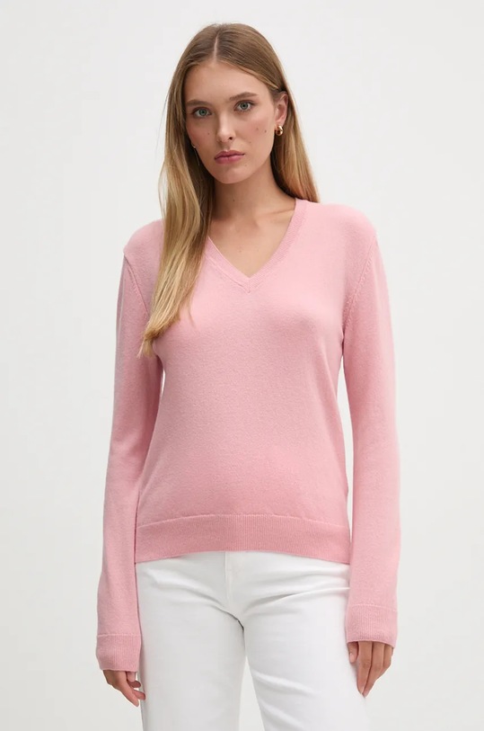 United Colors of Benetton maglione in lana rosa 1002D4488