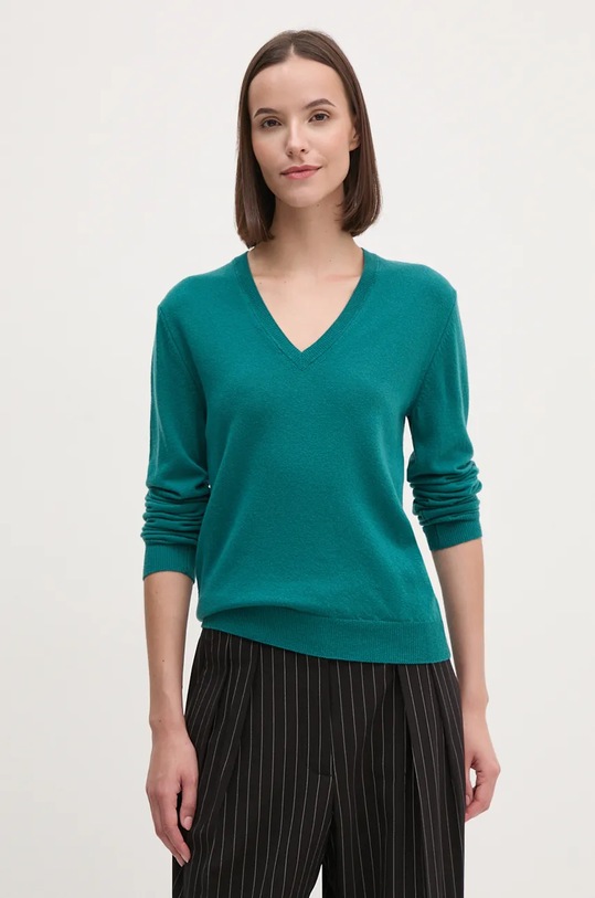 Вовняний светр United Colors of Benetton зелений 1002D4488