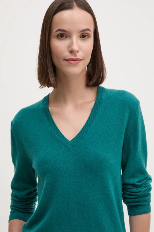 United Colors of Benetton sweter wełniany 1002D4488 zielony AW24