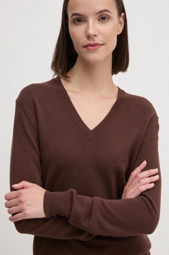United Colors of Benetton gyapjú pulóver barna 1002D4488