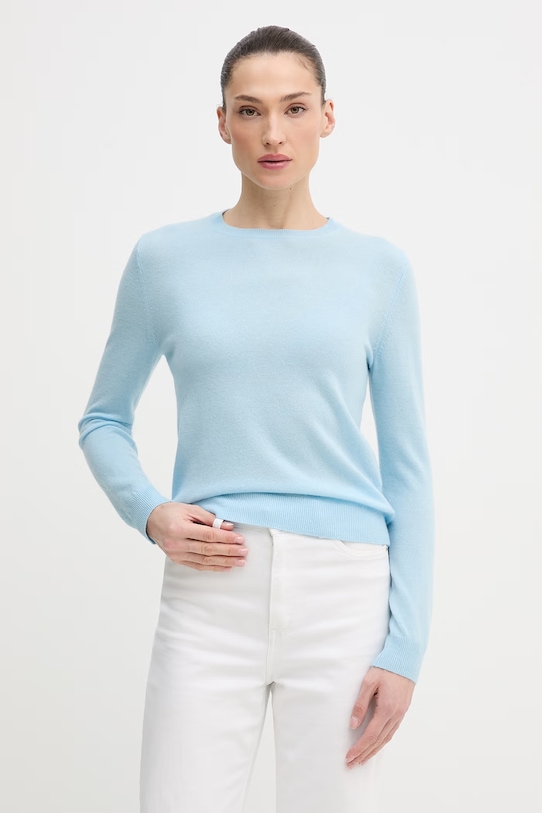 United Colors of Benetton sweter wełniany niebieski 1002D1K01
