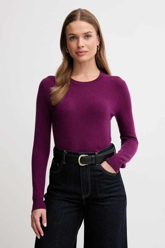 United Colors of Benetton sweter wełniany fioletowy 1002D1K01