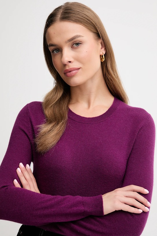 United Colors of Benetton sweter wełniany fioletowy 1002D1K01