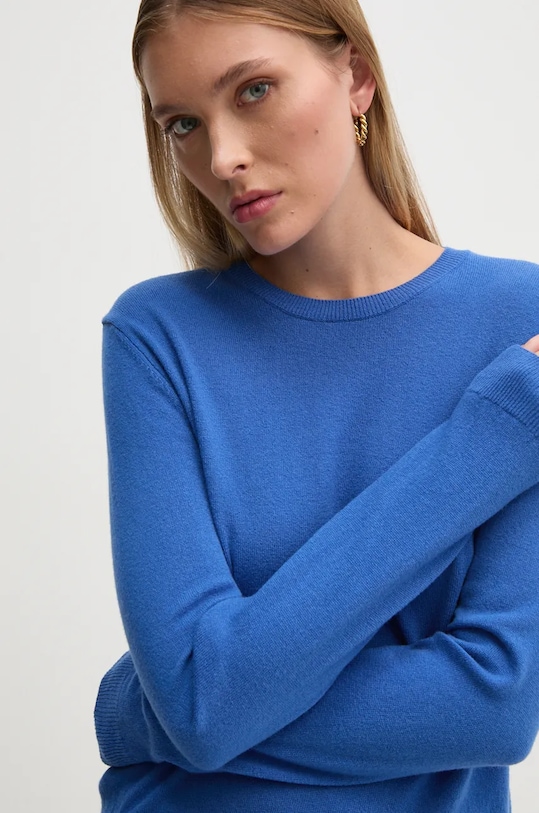 United Colors of Benetton gyapjú pulóver kék 1002D1K01